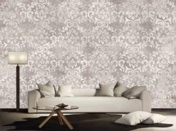 Beige Damask Wallpaper