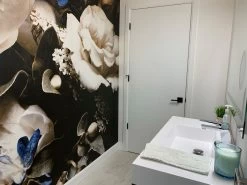 Black Floral Wallpaper -Wallpaper Mural Shop Black Floral Wallpaper Modern Bathroom About Murals