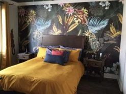 Black Tropical Wallpaper 10 Black Tropical Wallpaper -Wallpaper Mural Shop Black Tropical Wallpaper Yellow Theme Bedroom About Murals