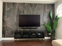 Black And Gold Leaf Wallpaper 12 Black And Gold Leaf Wallpaper -Wallpaper Mural Shop Black and Gold Leaf Wallpaper Modern Living Room About Murals