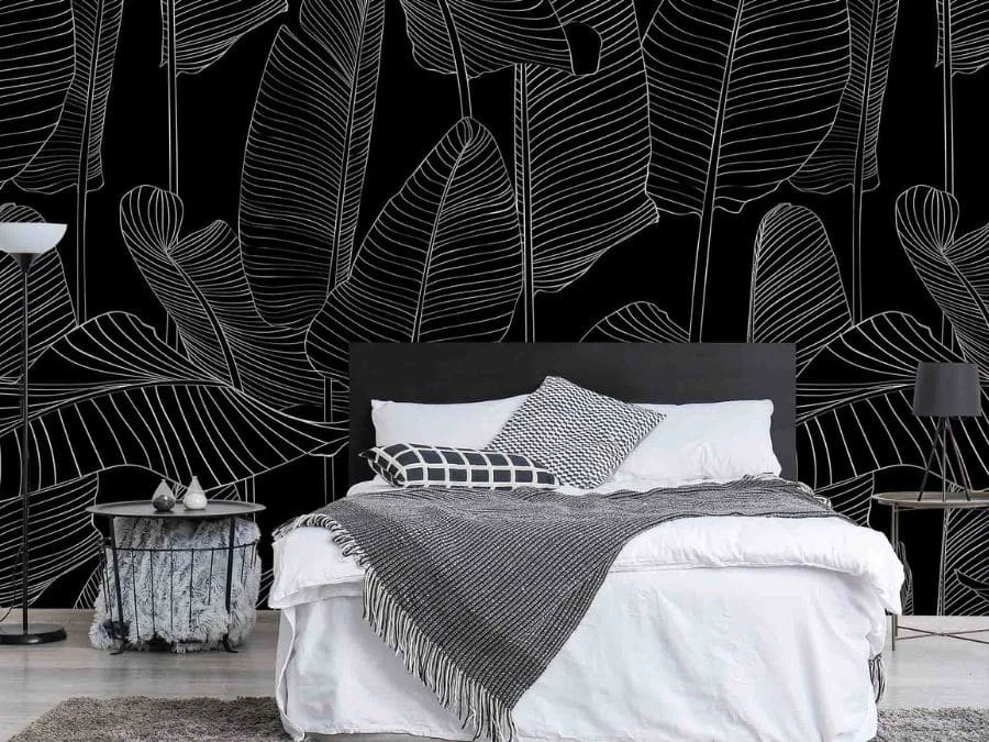 Black And White Banana Leaf Wallpaper 1 Black And White Banana Leaf Wallpaper