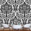 Black And White Damask Wallpaper