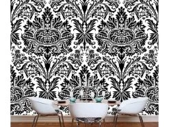 Black And White Damask Wallpaper