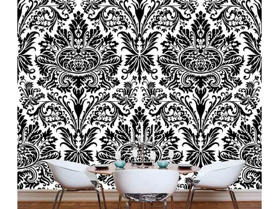 Black And White Damask Wallpaper 1 Black And White Damask Wallpaper