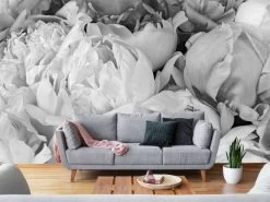 Black And White Peony Wallpaper
