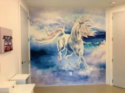 Blue Horse Wallpaper -Wallpaper Mural Shop Blue Horse Wallpaper Girls Bedroom About Murals