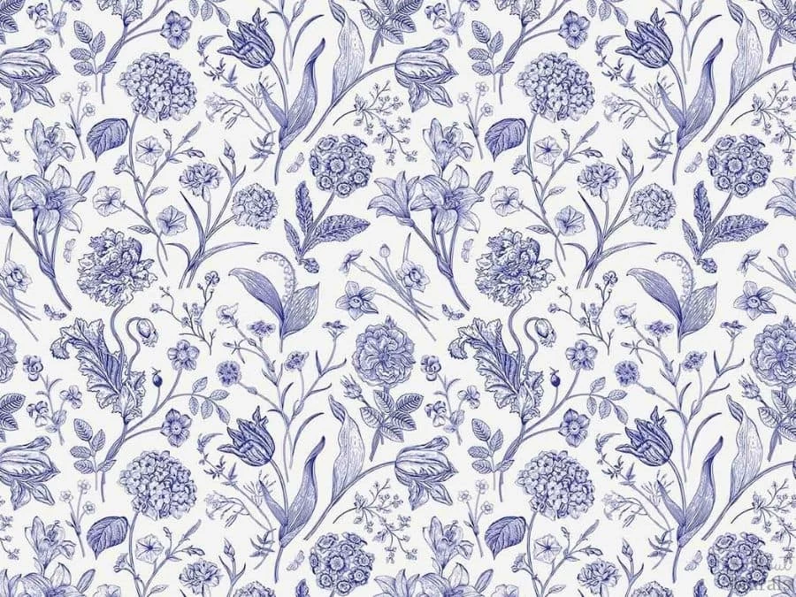 Blue Toile Wallpaper 3 Blue Toile Wallpaper - Image 3
