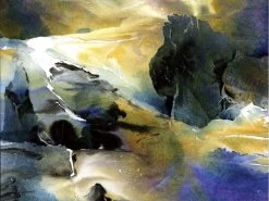 Wallpaper Mural Shop -Wallpaper Mural Shop Blue and Gold Abstract Wallpaper About Murals