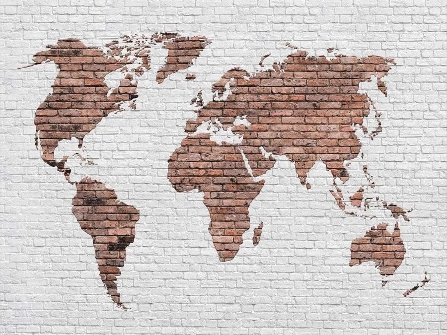 Brick World Map Wallpaper 2 Brick World Map Wallpaper - Image 2