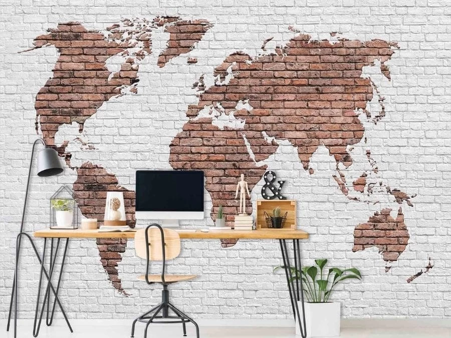 Brick World Map Wallpaper 1 Brick World Map Wallpaper