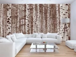 Brown Birch Wallpaper