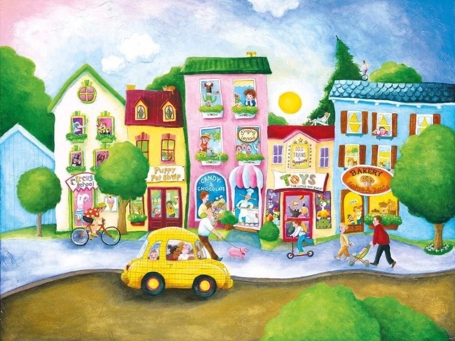 Children’s Town Wallpaper Mural 2 Children’s Town Wallpaper Mural - Image 2