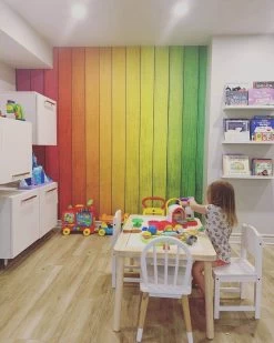 Colorful Wood Wallpaper -Wallpaper Mural Shop Colorful Wood Wallpaper Rainbow Colored Kids Room About Murals