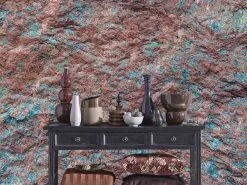 Copper And Teal Stone Wallpaper