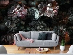 Dark Floral Wallpaper 11 Dark Floral Wallpaper -Wallpaper Mural Shop Dark Floral Wallpaper Living Room About Murals