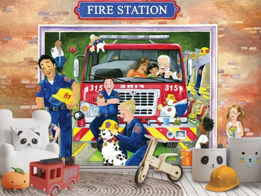 Fire Station Wall Mural 1 Fire Station Wall Mural