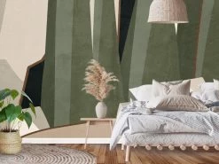 Green Abstract Wallpaper 8 Green Abstract Wallpaper -Wallpaper Mural Shop Green Abstract Wallpaper Cozy Earthy Bedroom About Murals
