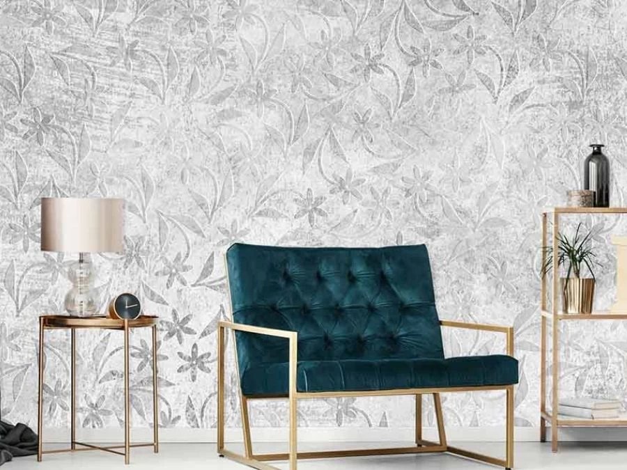 Grey Daisy Wallpaper On Concrete 1 Grey Daisy Wallpaper On Concrete