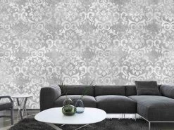 Grey Damask Wallpaper