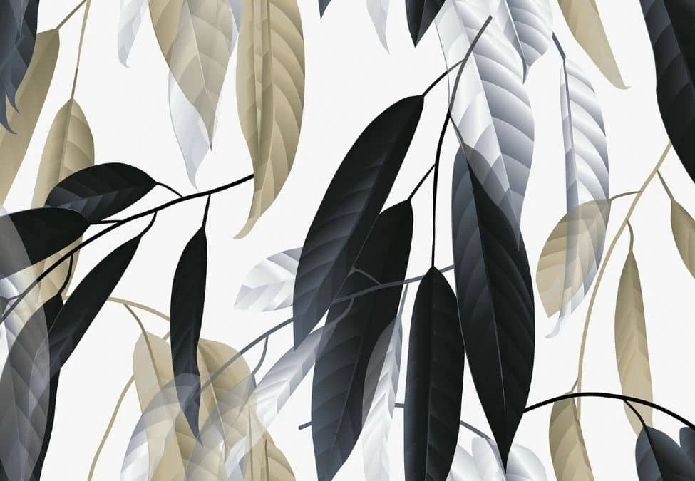 Black Grey And Gold Leaf Wallpaper 2 Black Grey And Gold Leaf Wallpaper - Image 2