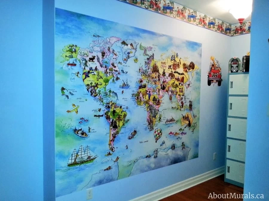 Kids World Map Wall Mural 6 Kids World Map Wall Mural - Image 6