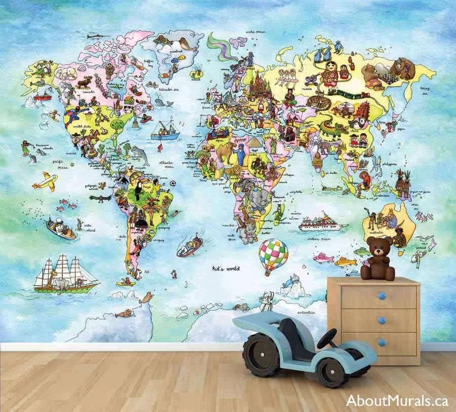 Kids World Map Wall Mural 5 Kids World Map Wall Mural - Image 5