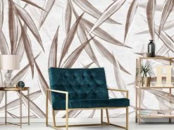 Light Brown Botanical Foliage Wallpaper