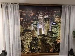 Manhattan At Night Wallpaper 10 Manhattan At Night Wallpaper -Wallpaper Mural Shop Manhattan at Night Wallpaper Faux Window Scene Unlit