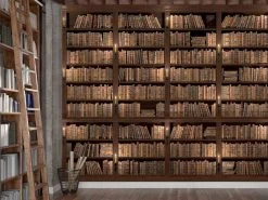 Old Bookshelf Wallpaper