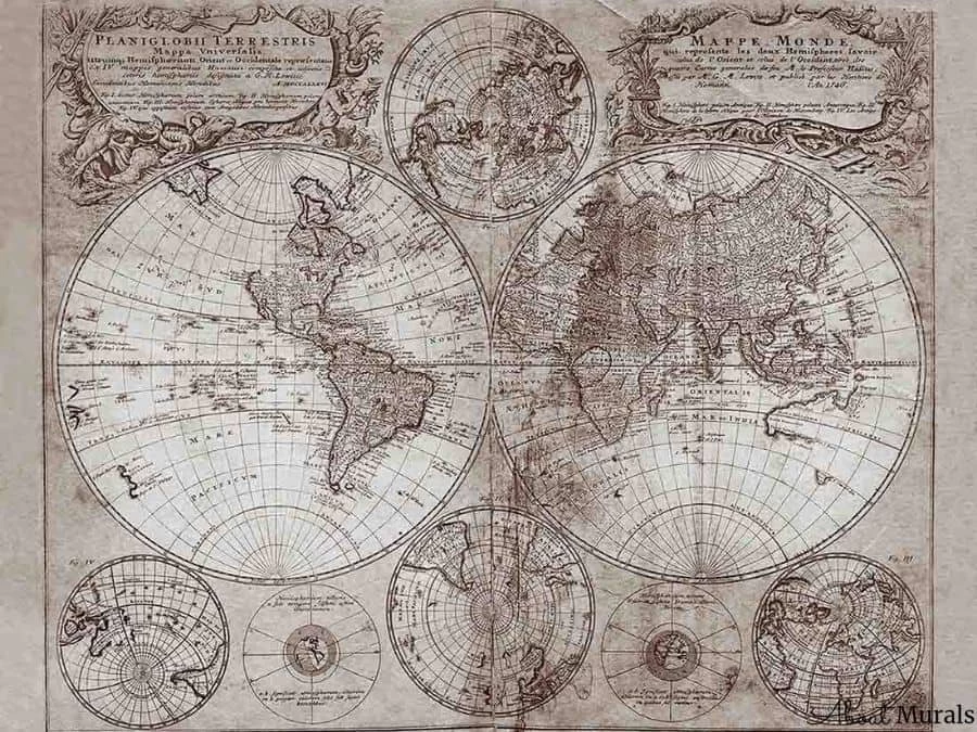 Old Map Wallpaper 1746 Sepia 2 Old Map Wallpaper 1746 Sepia - Image 2