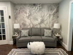 Paper Flower Wallpaper 11 Paper Flower Wallpaper -Wallpaper Mural Shop Paper Flower Wallpaper Grey Living Room About Murals