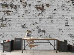 Peeling Paint Brick Wallpaper
