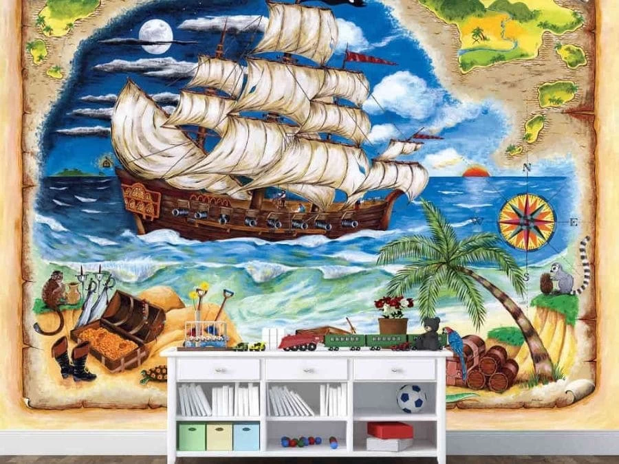 Pirate Ship Wall Mural 1 Pirate Ship Wall Mural