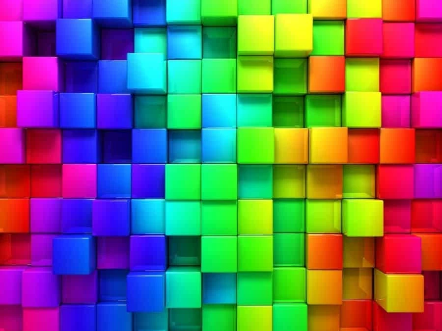 Rainbow Cubes Wall Mural 2 Rainbow Cubes Wall Mural - Image 2