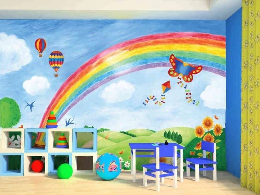 Rainbow Wall Mural 1 Rainbow Wall Mural