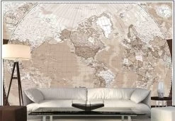 Sepia World Map Wallpaper