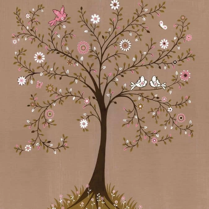 Tree Of Life Brown Wall Mural 2 Tree Of Life Brown Wall Mural - Image 2