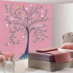 Tree Of Life Pink Wall Mural