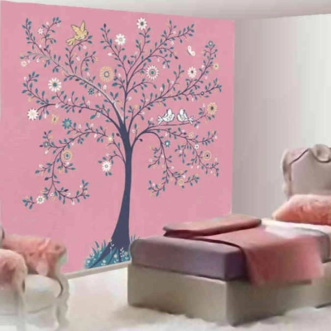 Tree Of Life Pink Wall Mural 1 Tree Of Life Pink Wall Mural