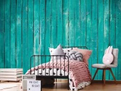 Turquoise Wood Wallpaper