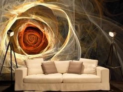 Yellow Fractal Flower Wallpaper