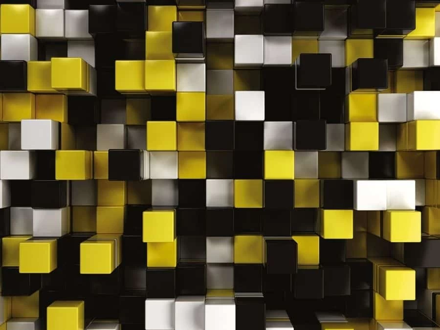 Yellow And Black Cube Wallpaper 2 Yellow And Black Cube Wallpaper - Image 2